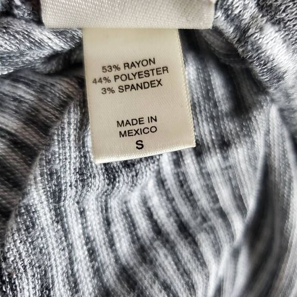 Daytrip Women’s Striped Open Front Cocoon Cardigan Sweater Size S Gray White - Picture 5 of 6